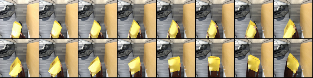 16 consecutive frames of a video of person moving a box