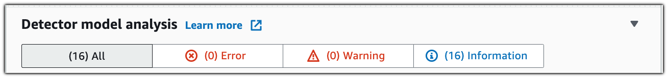  Figure showing results from re-running analysis on the detector model in the AWS IoT Events console