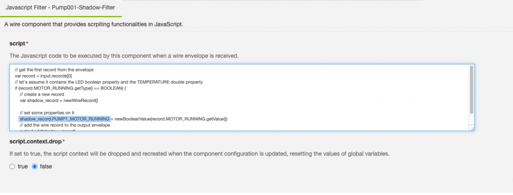 AWS IoT Device Shadow implementation as a JavaScript Filter in Everyware Software Framework