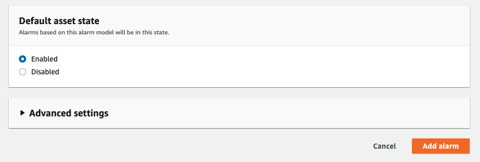 Alarms are enabled for this asset