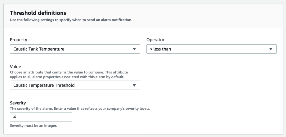 Set the Alarm threshold