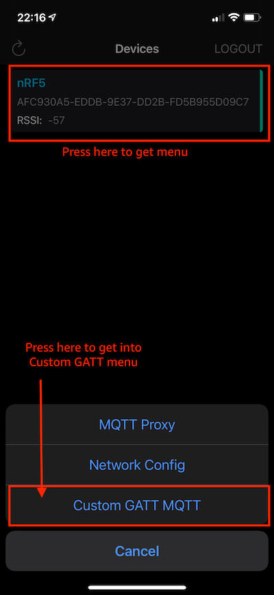 Custom GATT MQTT