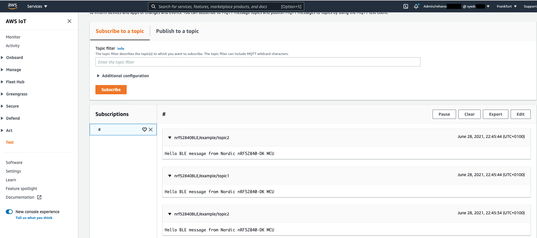 iot core test client