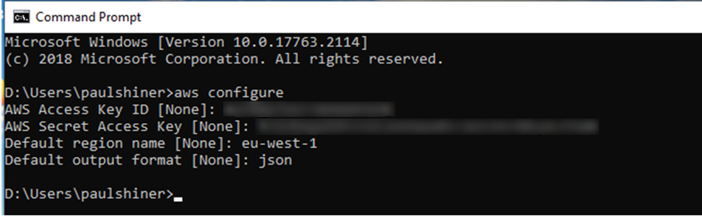 Install version 2 of the AWS Command Line Interface (CLI) on the device