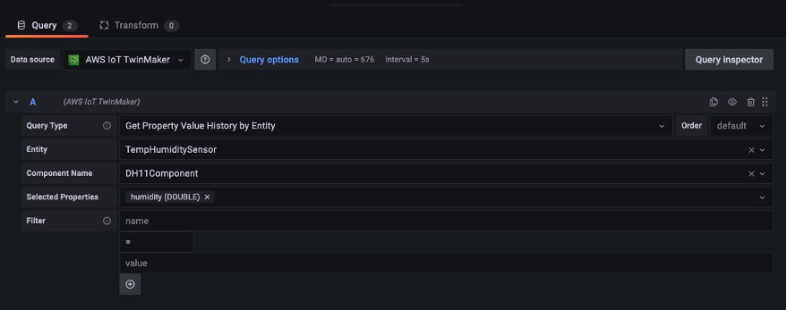 Figure 21: The query needed to read data with the component