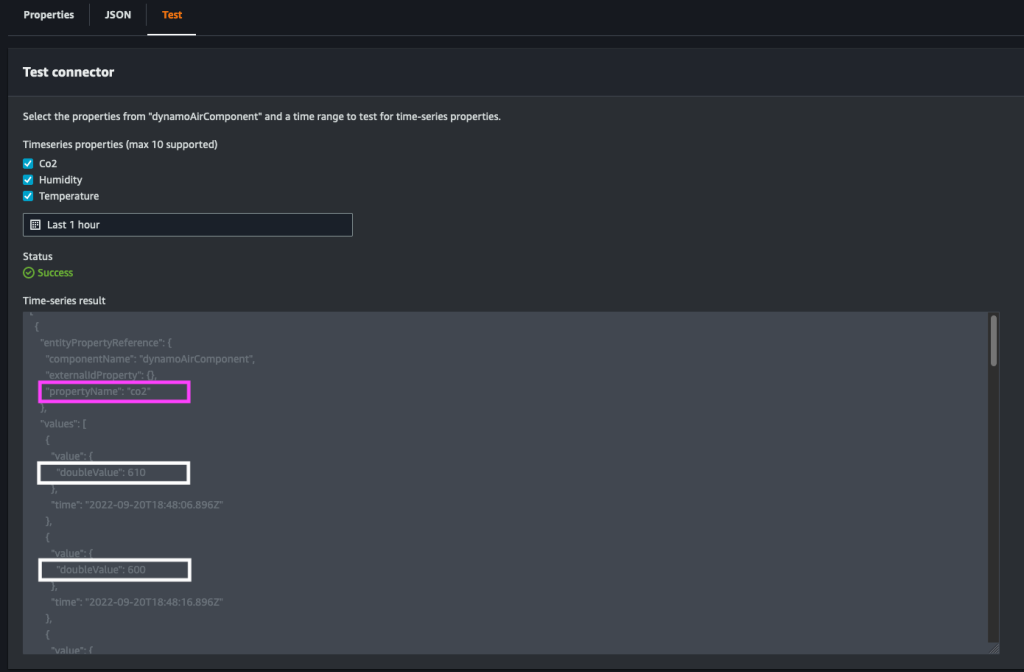 Time-series result in TwinMaker