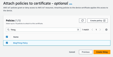 Attach polices to certificate window