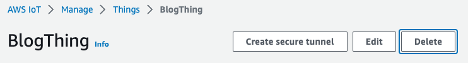 delete blog thing in aws console