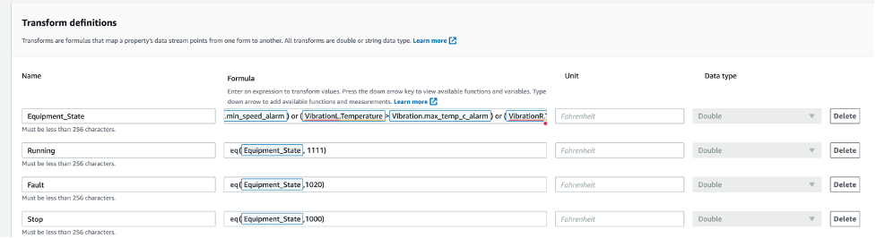 Defining other transforms for OEE calculation