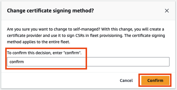 Confirm certificate signing method 