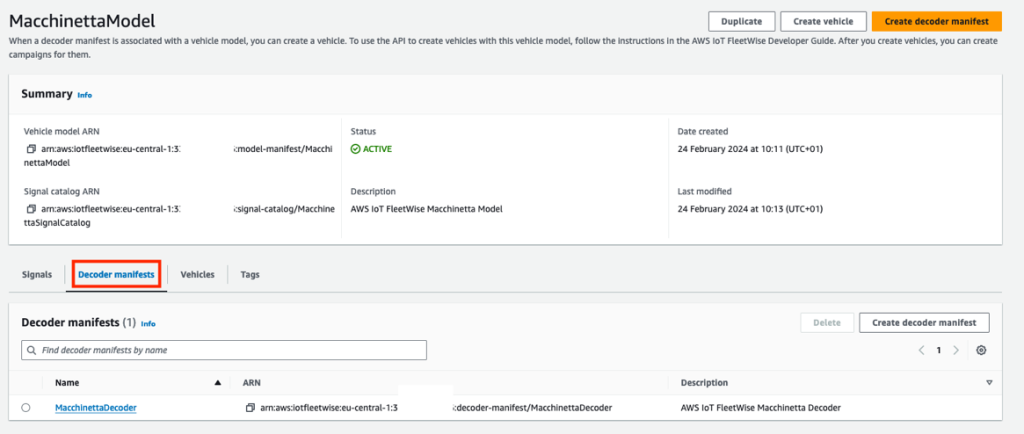 Vehicle model: Signals