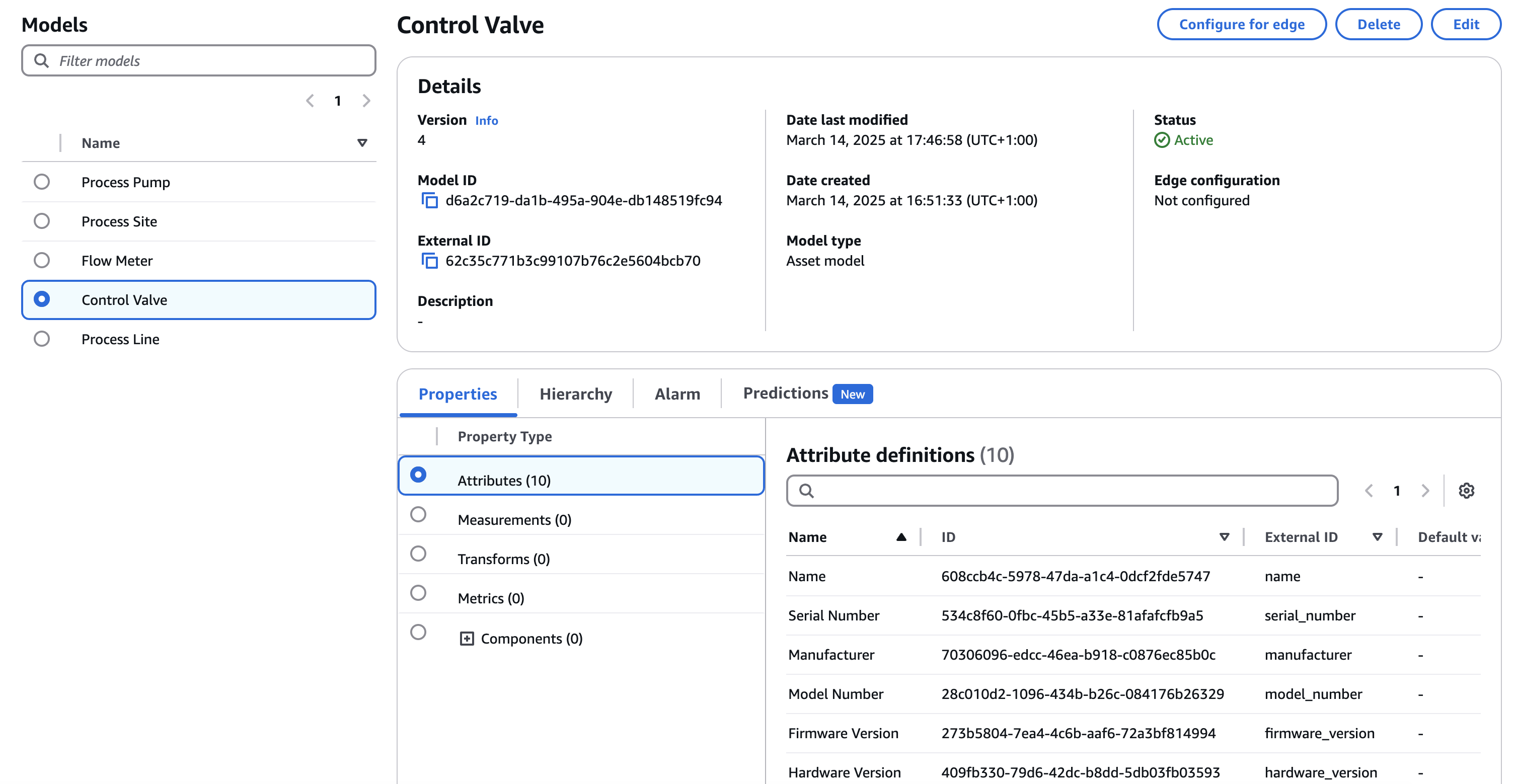 AWS IoT SiteWise model properties