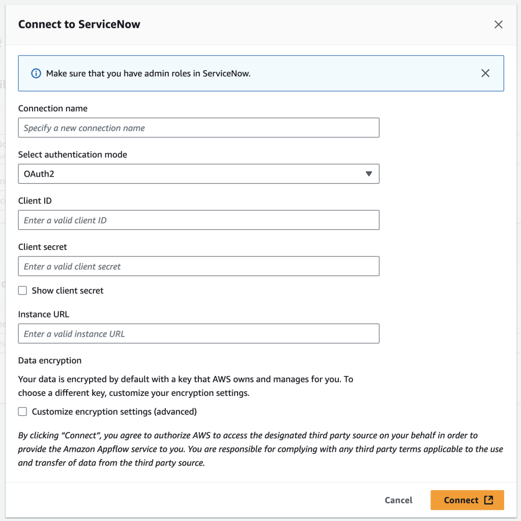Connect to ServiceNow