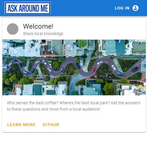Ask Around Me front end application