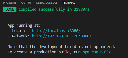 Running the Vue.js app