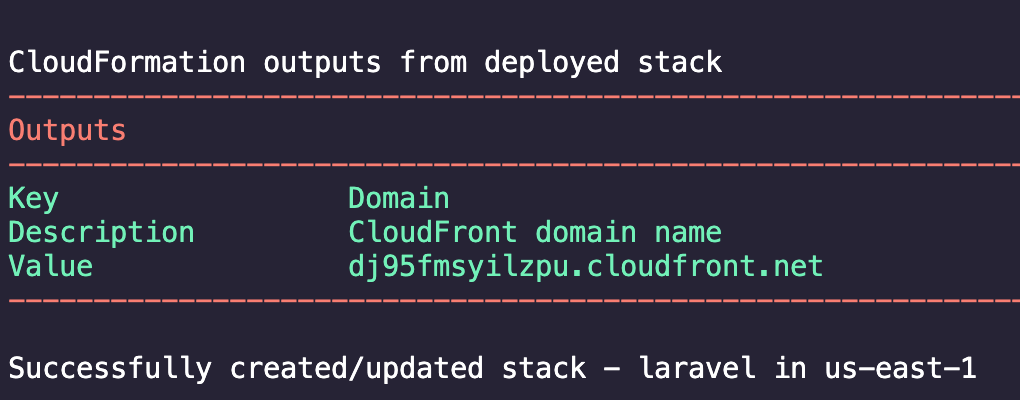 Доменное имя раздачи CloudFront, созданной в шаблоне AWS SAM