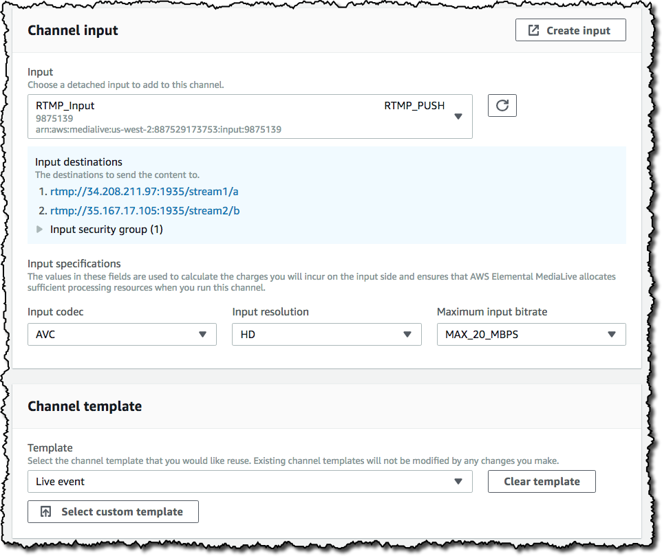 MediaLive Select Input