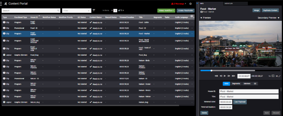 Content Portal— Media Asset Management: Create your own searches, metadata, sorting parameters, and more