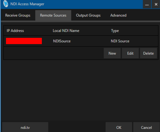 Image manually specifying NDI sources using NDI Access Manager