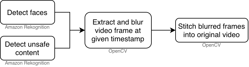 Visualization of redaction pipeline described in previous paragraph