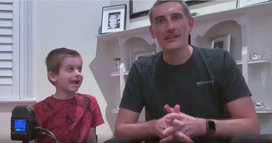 Still from the AWS Elemental Link set up video by Christer Whitehorn and his son.