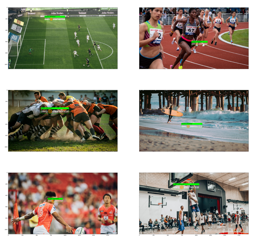 Images with augmented logos overlaid used for Rekognition Custom Labels training 