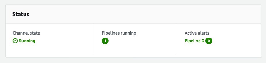 Screen shot of status box in MediaLive channel details page.