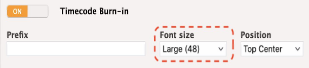 [Timecode burn-in] settings