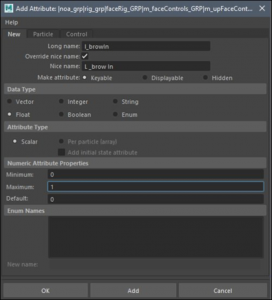 Adding custom attributes for the different brow controls