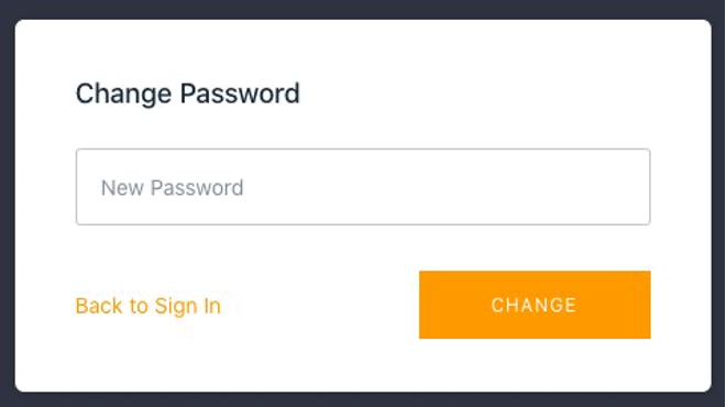 On first log in, you are shown a screen to reset your password.