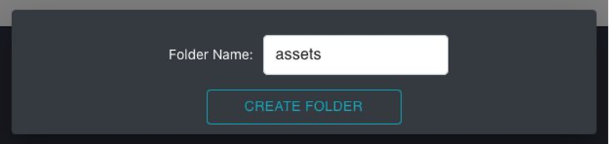 This is the create folder window. You can enter a folder name and choose create folder.