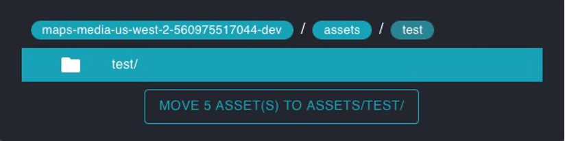 When you choose Move to folder, another window opens allowing you to select which folder you want to move the assets to.