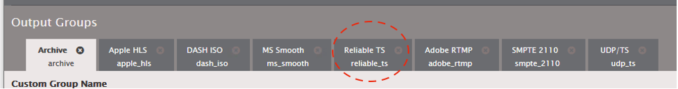 Live UI, Output Groups