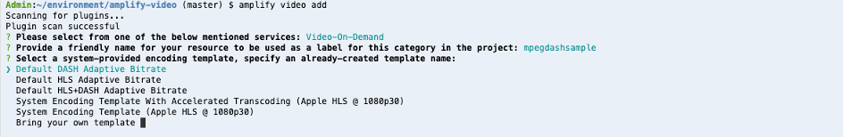 Select an encoding profile