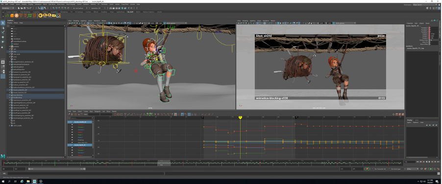 Noa’s torso controls selected, and the time range minimized