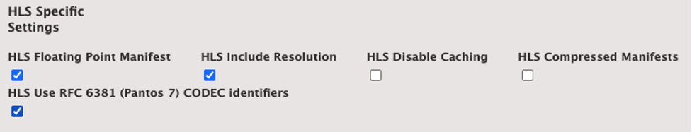 HLS Specific Settings on Elemental Server