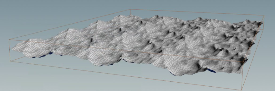 Single Plane Geometry generated by the Ocean Tool inside of Houdini