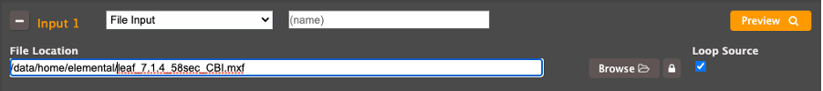 A MXF file input source 