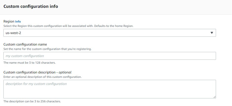 picture of configuration details showing fields to provide information