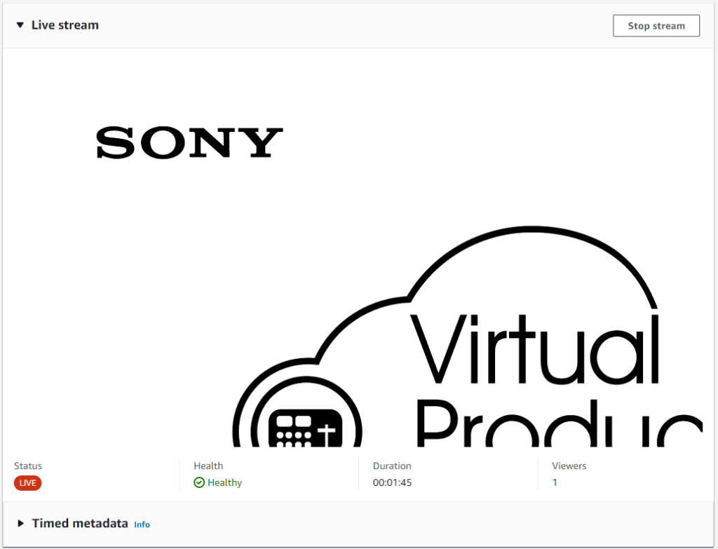 Screenshot showing the video preview in the Amazon IVS console.