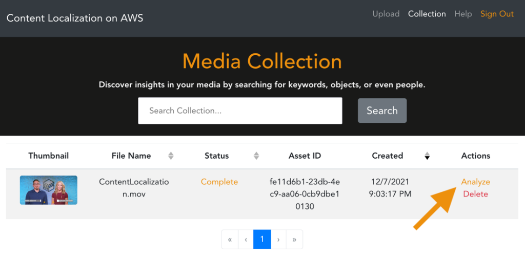 The “Analyze” button will reveal the subtitles and translations 