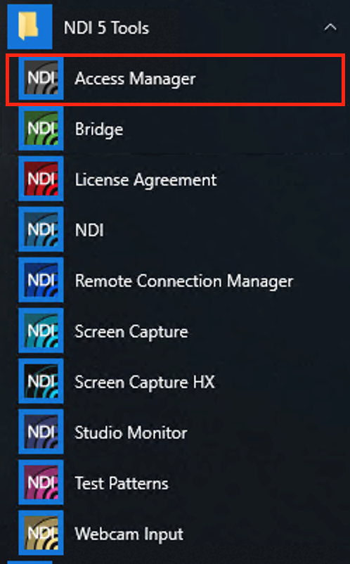NDI access manager
