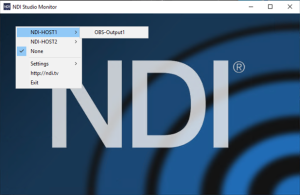 NDI stream selection and switching on NDI-HOST1