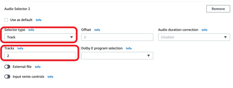 Setting Selector Type and Tracks for input where Language Code is not defined