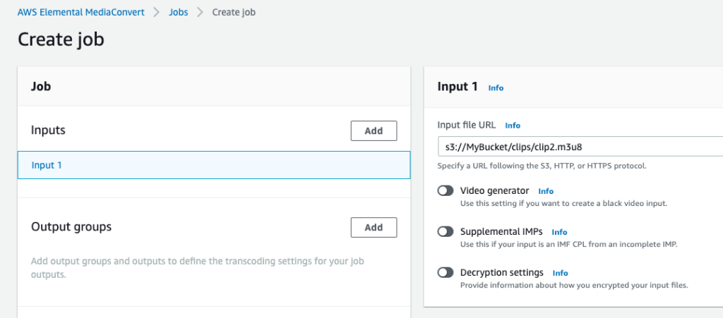 Creating a MediaConvert Job
