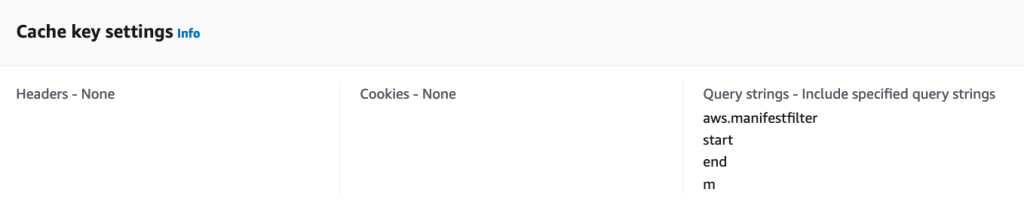 Cache policy settings screenshot