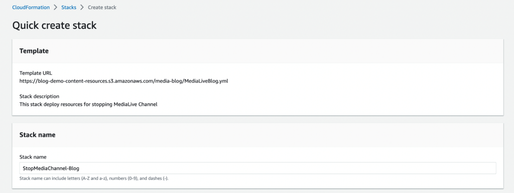 Fig 2: Enter parameters in CloudFormation template
