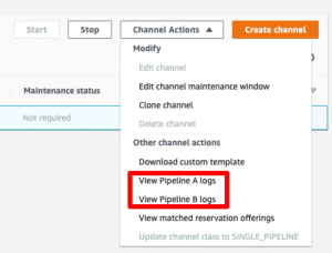 You can access to MediaLive pipeline directly from the console.