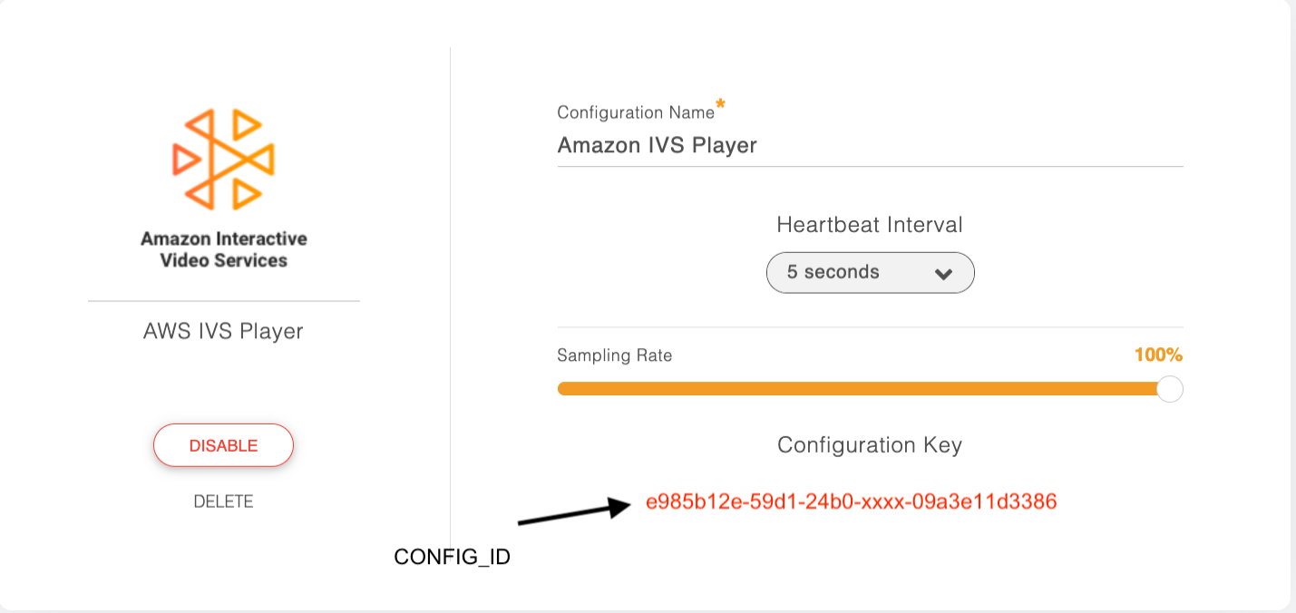 Amazon ISV Player Config Screenshot
