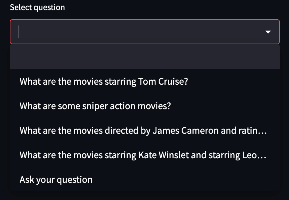 Sample questions in the demo.